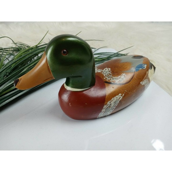 Wooden Duck Decoy Hand Painted Wood Home Decor - Picture 1 of 6